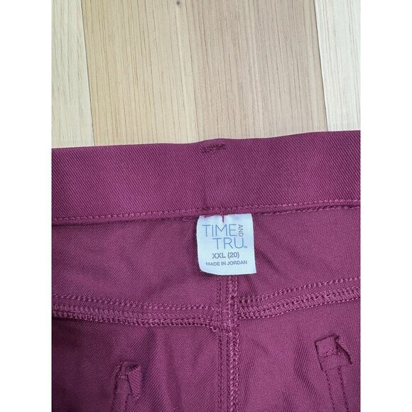Time and Tru Cigarette Leg Maroon Pull On Pants XXL - Picture 2 of 3